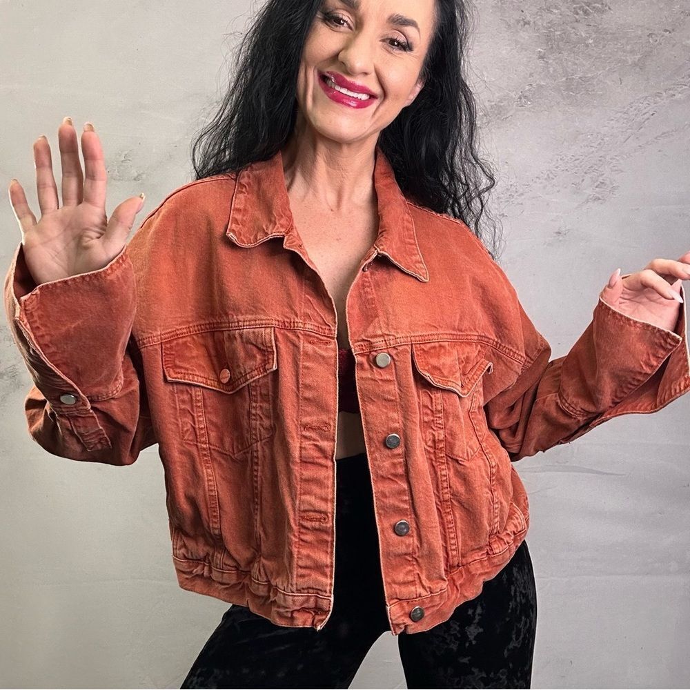 Zara trf denim jeans jacket coat oversized